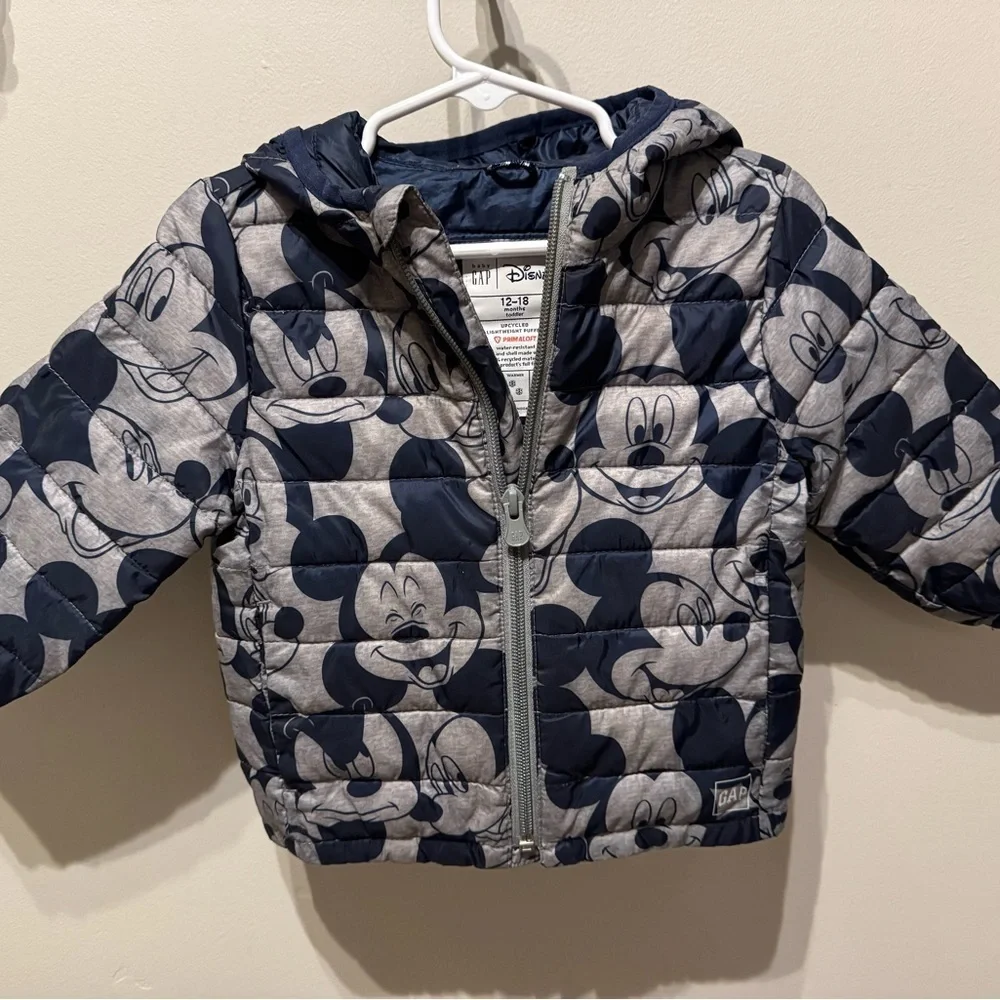 Baby Gap Disney Mickey Mouse Lightweight Puffer Jacket 12-18M